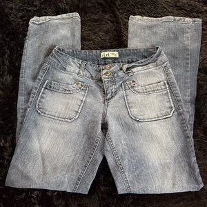LEI Women’s Junior Denim Ashley Lowrise Flare Jeans Size 9